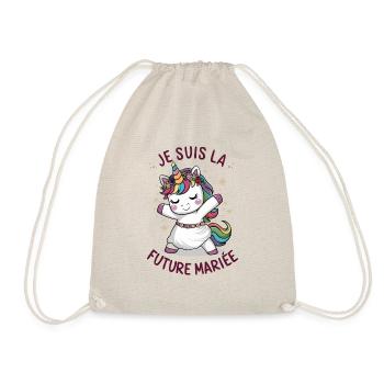I'm The Bride To Be Wedding Unicorn Woman - Drawstring Bag - nature - Front