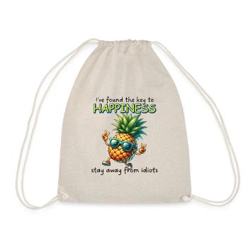I have found the key to happiness. Funny Gift. - Drawstring Bag - nature - Front