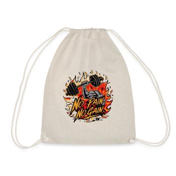 NO PAIN, NO GAIN - Drawstring Bag - nature - Front