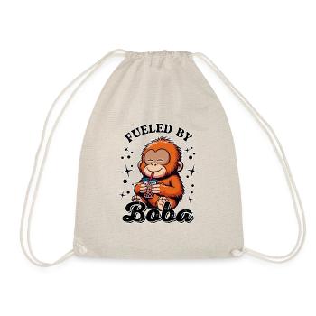 Orangutan Fueled By Boba - Drawstring Bag - nature - Front