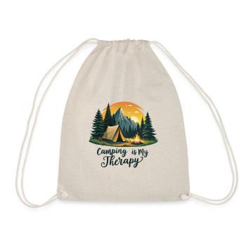 CAMPING IS MY THERAPY - Drawstring Bag - nature - Front