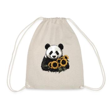 Pandabär mit Sonnenblumen - Turnbeutel - Natur - Vorne