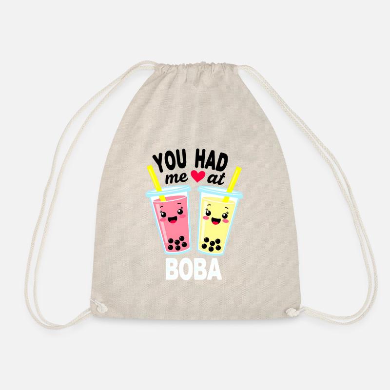You Had Me At Boba - Cute Bubble Tea Lover Design - Drawstring Bag - nature