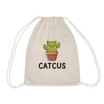 Catcus Cactus Cat Cute Cat Mexican Humor - Drawstring Bag - nature - Front