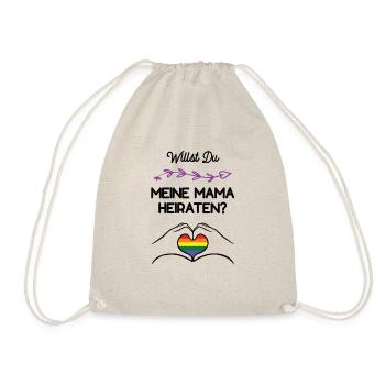 Heiratsantrag Kinder Willst Du Mama Heiraten - Turnbeutel - Natur - Vorne