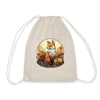 Cottagecore Fuchs mit Blumen - Turnbeutel - Natur - Vorne
