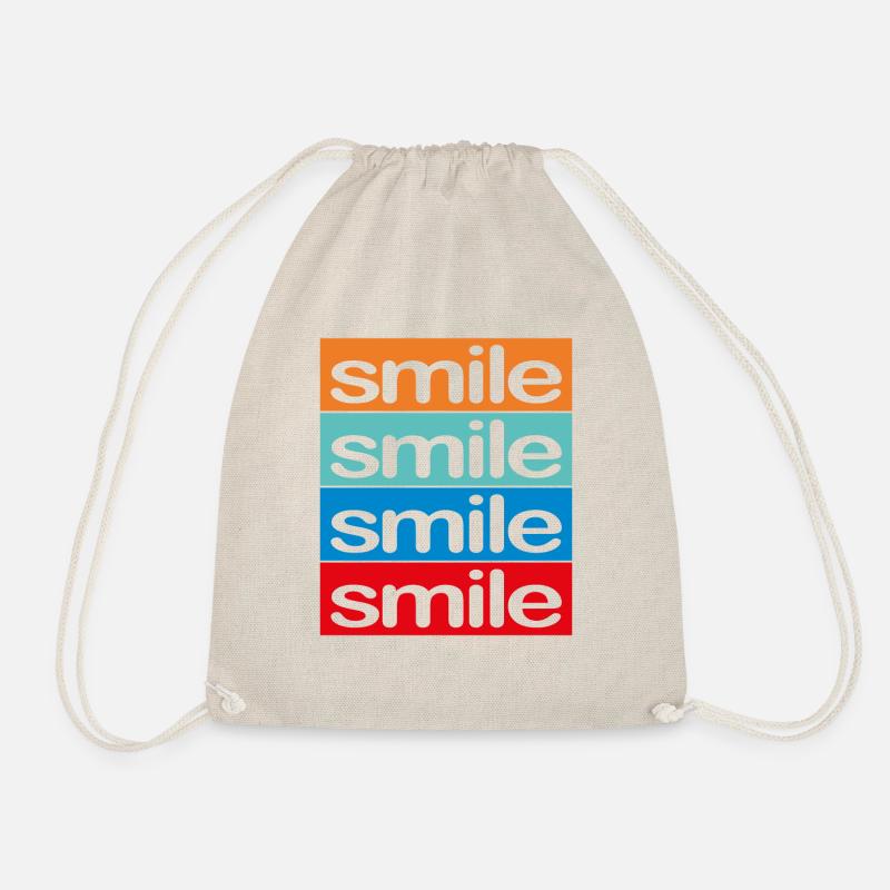 4 x Smile - Turnbeutel - Natur