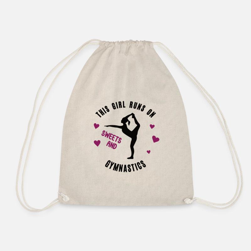 Turn Spruch This Girl Runs On Sweets And Gymnastic - Turnbeutel - Natur