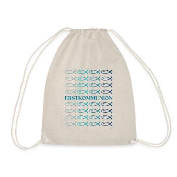 Erstkommunion Fisch Kommunionsoutfit Kommunion - Turnbeutel - Natur - Vorne