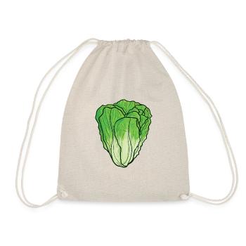 Salatkopf Kopfsalat Gemüse Karneval Kostüm Salat - Turnbeutel - Natur - Vorne