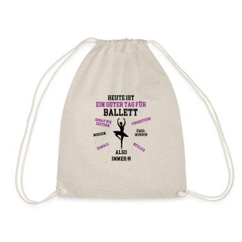 Ballett Mädchen Outfit Tänzer Ballettschule Ballet - Turnbeutel - Natur - Vorne