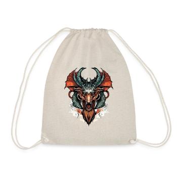 Dragon Dragon Drachen Drachenkopf Dragons House of - Drawstring Bag - nature - Front