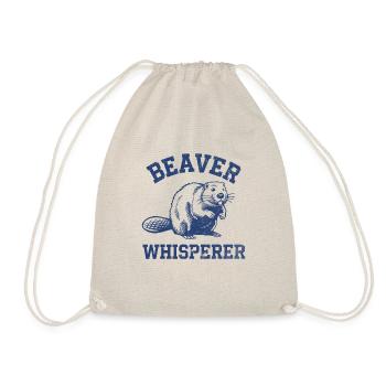 Funny Beaver Whisperer Shirt - Drawstring Bag - nature - Front