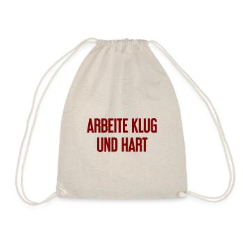 Work Smart And Hard – Success Motto For Doers - Drawstring Bag - nature - Front
