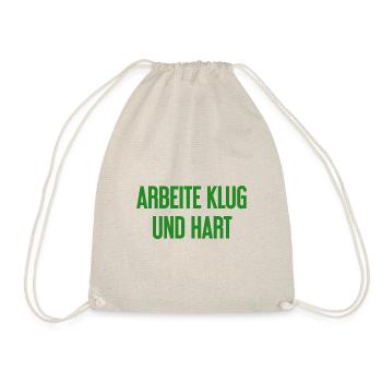 Work Smart And Hard – Success Motto For Doers - Drawstring Bag - nature - Front