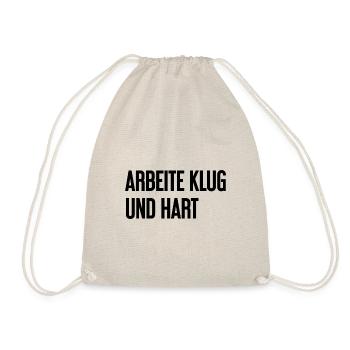 Work Smart And Hard – Success Motto For Doers - Drawstring Bag - nature - Front