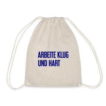 Work Smart And Hard – Success Motto For Doers - Drawstring Bag - nature - Front