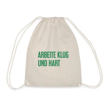 Work Smart And Hard – Success Motto For Doers - Drawstring Bag - nature - Front