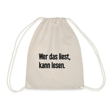 If you read this, you can read. - Drawstring Bag - nature - Front