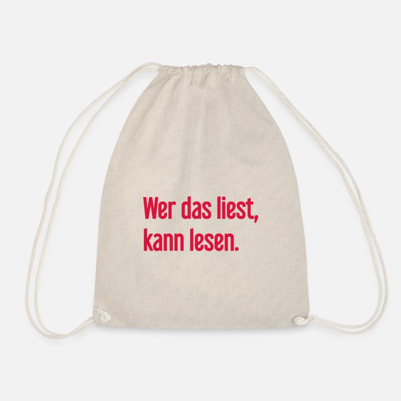 If you read this, you can read. - Drawstring Bag - nature