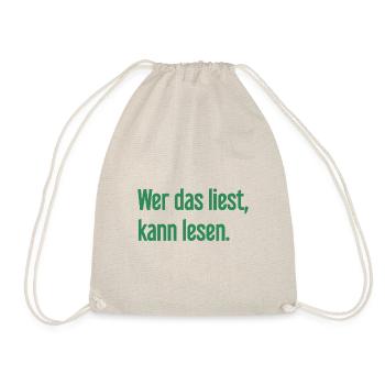 Wer das liest, kann lesen. - Turnbeutel - Natur - Vorne