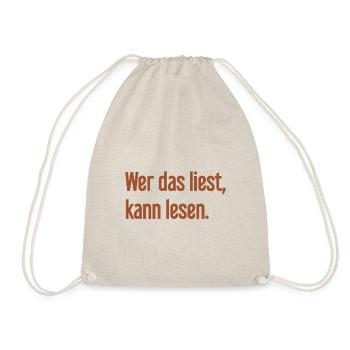 Wer das liest, kann lesen. - Turnbeutel - Natur - Vorne