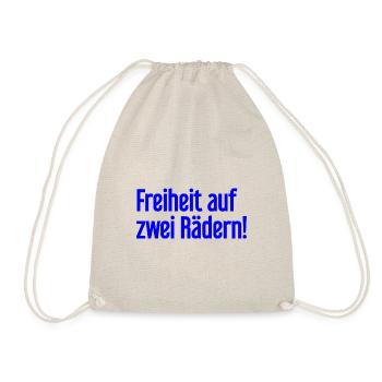 Freedom on Two Wheels - Cyclist Design - Drawstring Bag - nature - Front