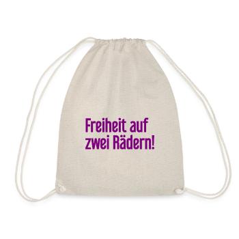 Freedom on Two Wheels - Cyclist Design - Drawstring Bag - nature - Front