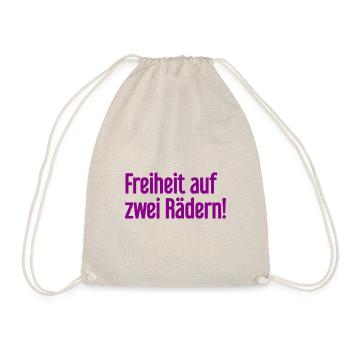 Freedom on Two Wheels - Cyclist Design - Drawstring Bag - nature - Front