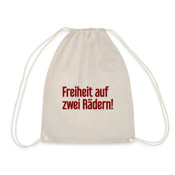 Freedom on Two Wheels - Cyclist Design - Drawstring Bag - nature - Front
