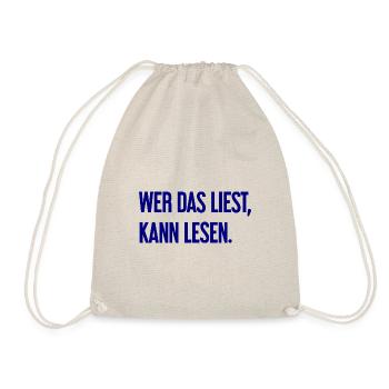 If you read this, you can read. - Drawstring Bag - nature - Front
