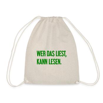 Wer das liest, kann lesen. - Turnbeutel - Natur - Vorne