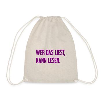 Wer das liest, kann lesen. - Turnbeutel - Natur - Vorne