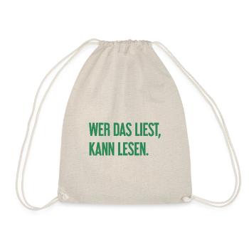 Wer das liest, kann lesen. - Turnbeutel - Natur - Vorne