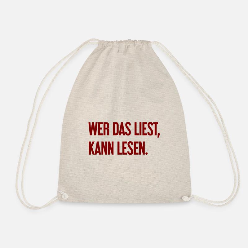 If you read this, you can read. - Drawstring Bag - nature