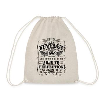 Vintage 1970 Jahrgang Geburtstag Geschenk - Turnbeutel - Natur - Vorne