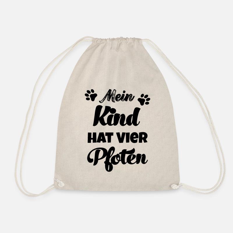 Mein Kind hat vier Pfoten Hunde Hund Katzen Katze - Turnbeutel - Natur