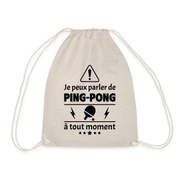Je peux parler de ping-pong, pongiste, cadeau noël - Sac de sport léger - nature - Devant