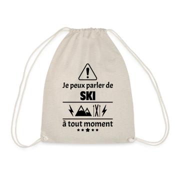 Je peux parler de ski, skieur, skieuse, noël - Sac de sport léger - nature - Devant