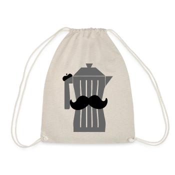 Moustache Espresso Schwarzer Kaffee - Turnbeutel - Natur - Vorne