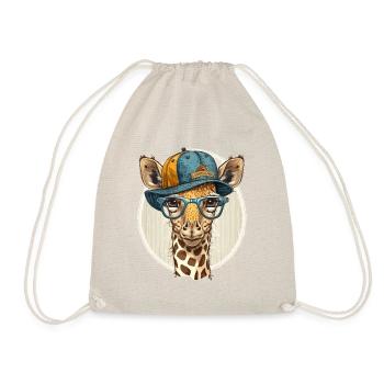 Fashionable Giraffe - Drawstring Bag - nature - Front