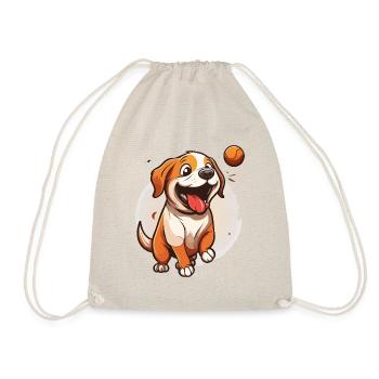 The Playful Pup - Drawstring Bag - nature - Front