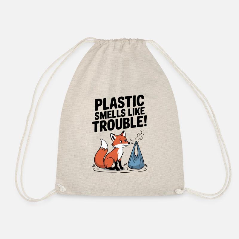 Plastik ist ein Problem - Turnbeutel - Natur