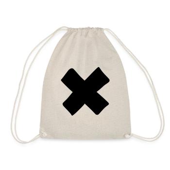 Cross Emoji Sketch Dessin Noir - Sac de sport léger - nature - Devant