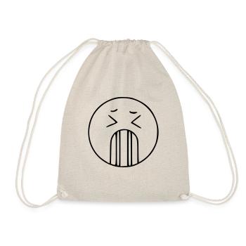 Emoji sketch passed black - Drawstring Bag - nature - Front