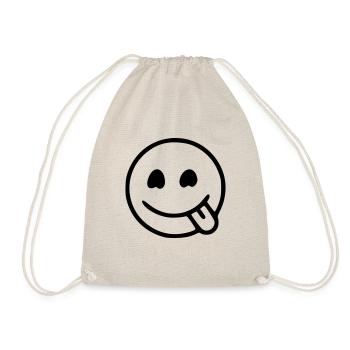 Emoji Skizze hungrig schwarz - Turnbeutel - Natur - Vorne