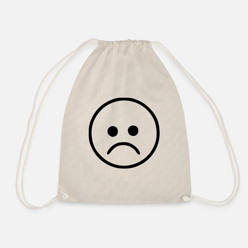 Emoji sketch sad black - Drawstring Bag - nature