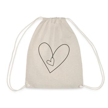 Hearts in the heart - Drawstring Bag - nature - Front