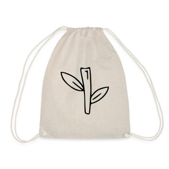 Plant drawing nature sketch black - Drawstring Bag - nature - Front