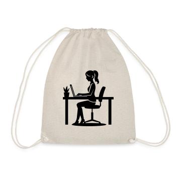 Woman Computer Job - Drawstring Bag - nature - Front